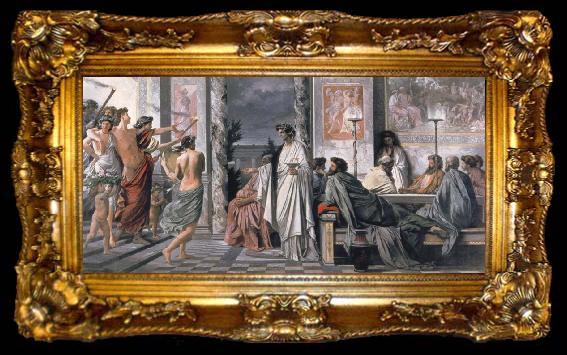 framed  Anselm Feuerbach Art hall national the Gastmabl the Plato, ta009-2